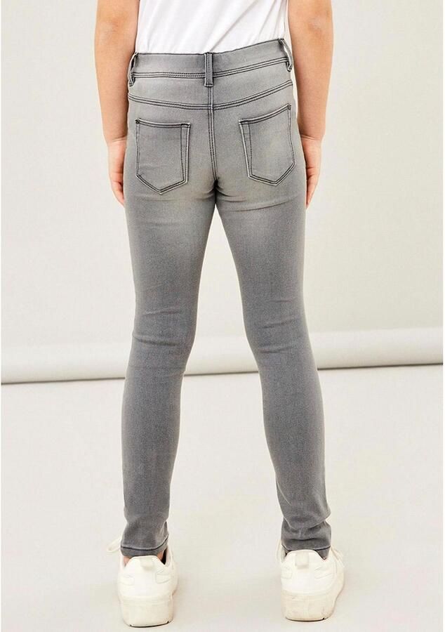 Name it skinny jeans NKFPOLLY light grey denim Grijs Meisjes Stretchdenim 128 - Foto 3