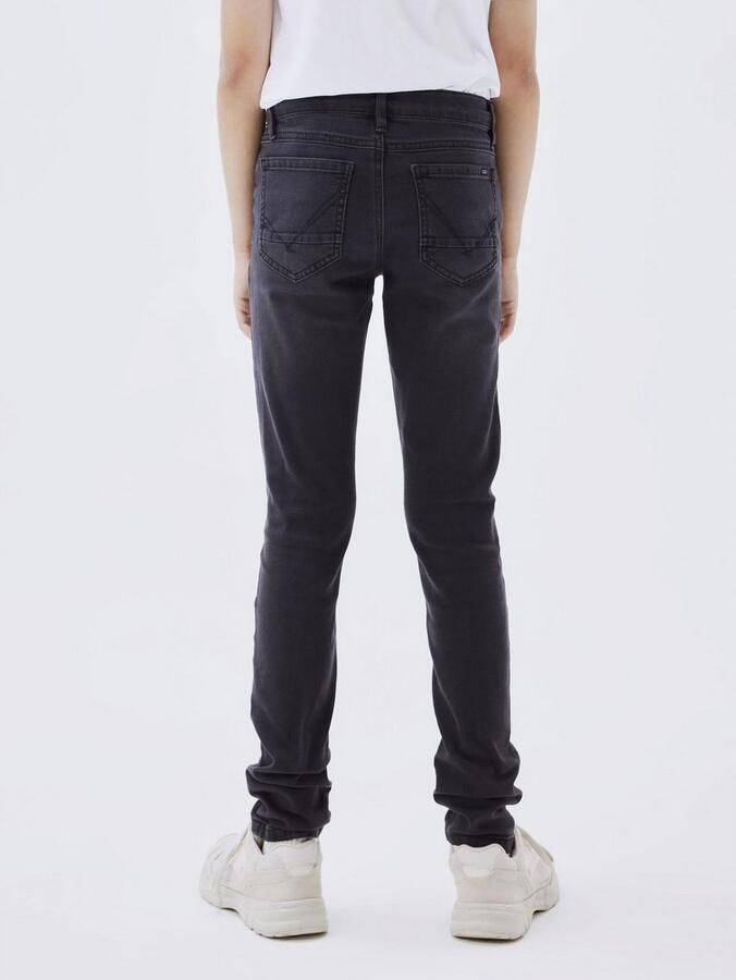 Name it KIDS skinny jeans NKMPETE zwart Jongens Stretchdenim Effen 104 - Foto 4