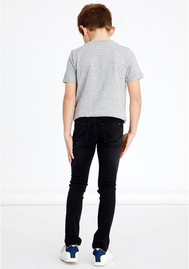 Name it KIDS skinny jeans NKMPETE zwart Jongens Stretchdenim Effen 104 - Foto 6