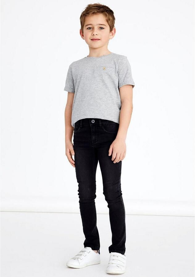 Name it KIDS skinny jeans NKMPETE zwart Jongens Stretchdenim Effen 104 - Foto 7