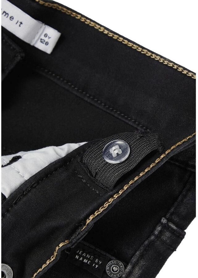 Name it KIDS slim fit jeans NKMTHEO zwart Blauw Jongens Viscose Effen 110 - Foto 2
