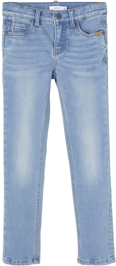Name it KIDS slim fit jeans NKMTHEO light denim Blauw Jongens Viscose Effen 104 - Foto 4