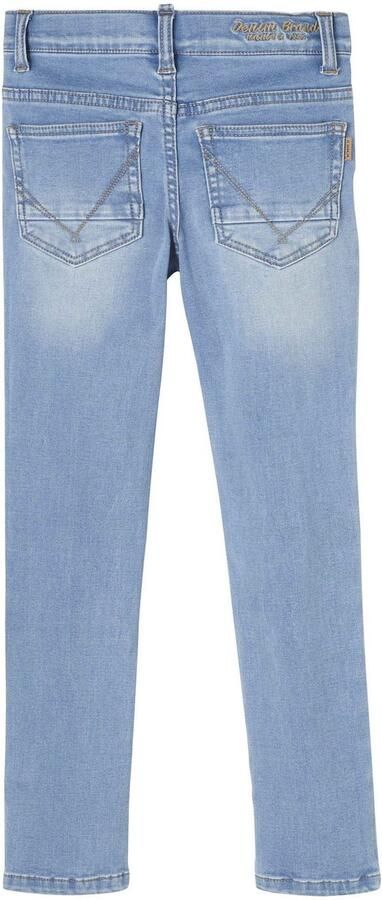 Name it KIDS slim fit jeans NKMTHEO light denim Blauw Jongens Viscose Effen 104 - Foto 3