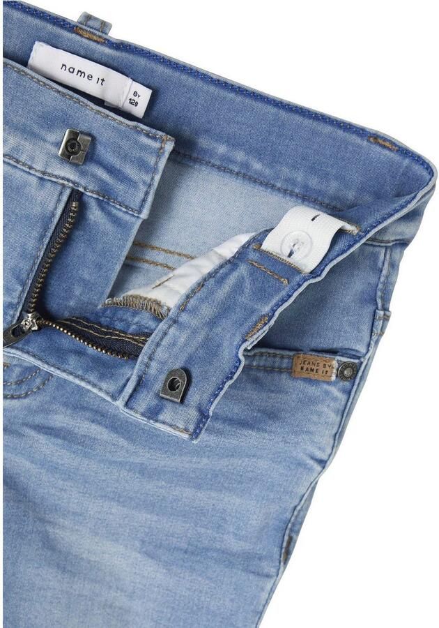 Name it KIDS slim fit jeans NKMTHEO light denim Blauw Jongens Viscose Effen 104 - Foto 3