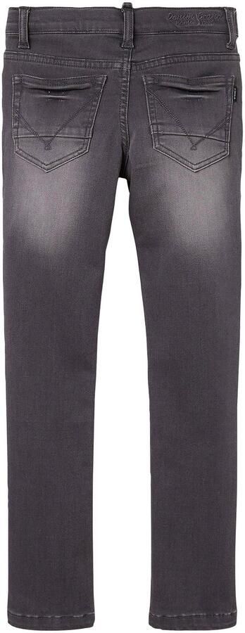 Name it KIDS slim fit jeans NKMTHEO grijs stonewashed Jongens Viscose Effen 128 - Foto 7