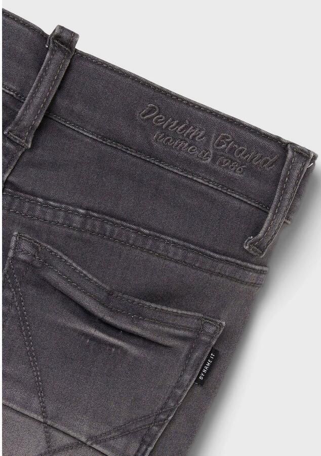 Name it KIDS slim fit jeans NKMTHEO grijs stonewashed Jongens Viscose Effen 128 - Foto 4