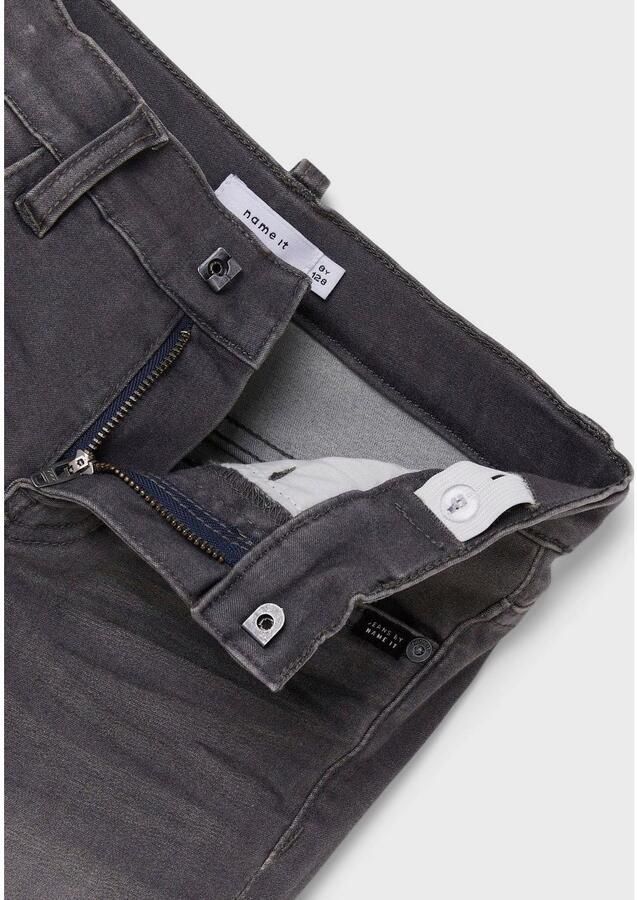 Name it KIDS slim fit jeans NKMTHEO grijs stonewashed Jongens Viscose Effen 128 - Foto 3