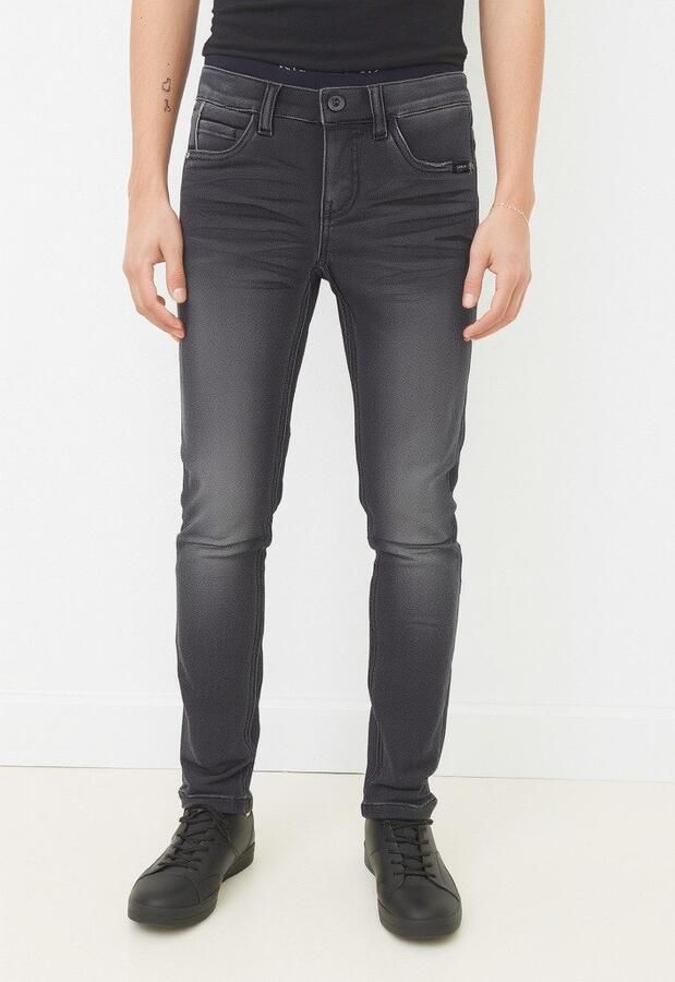 Name it KIDS slim fit jeans NKMTHEO grijs stonewashed Jongens Viscose Effen 128 - Foto 5