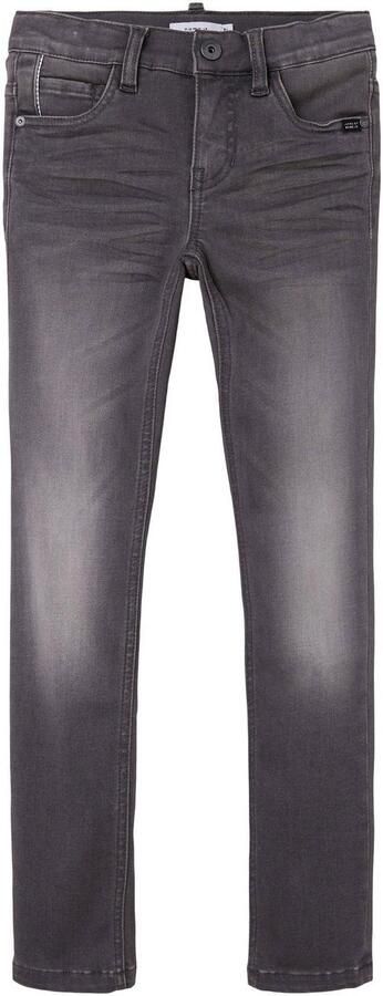Name it KIDS slim fit jeans NKMTHEO grijs stonewashed Jongens Viscose Effen 128 - Foto 6