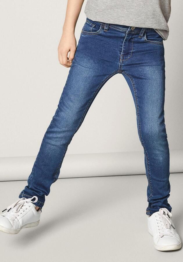 Name it KIDS slim fit jeans NKMTHEO medium blue denim Blauw Jongens Jog denim 128 - Foto 5