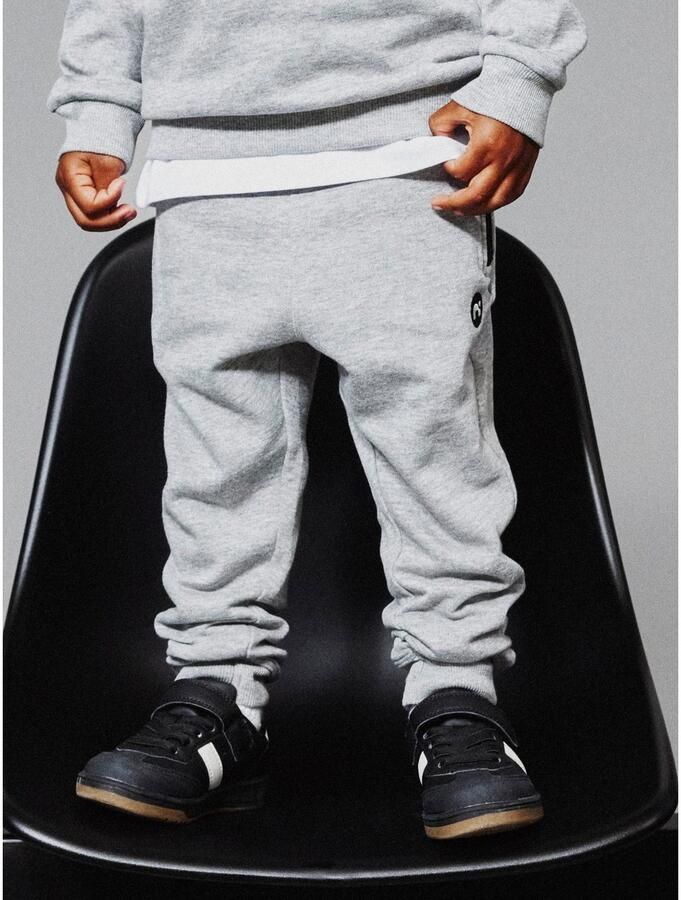 NAME IT MINI slim fit joggingbroek NMMVIMO grijs melange