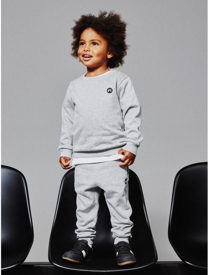 NAME IT MINI slim fit joggingbroek NMMVIMO grijs melange - Foto 3