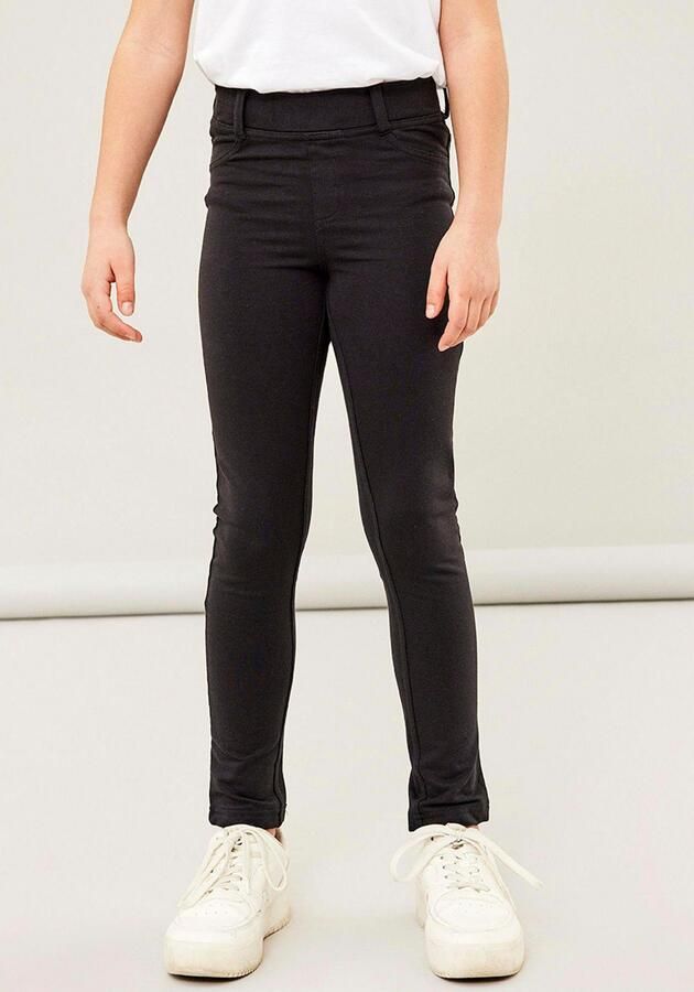 Name it KIDS broek NKFJAVI zwart Meisjes Stretchkatoen Effen 116