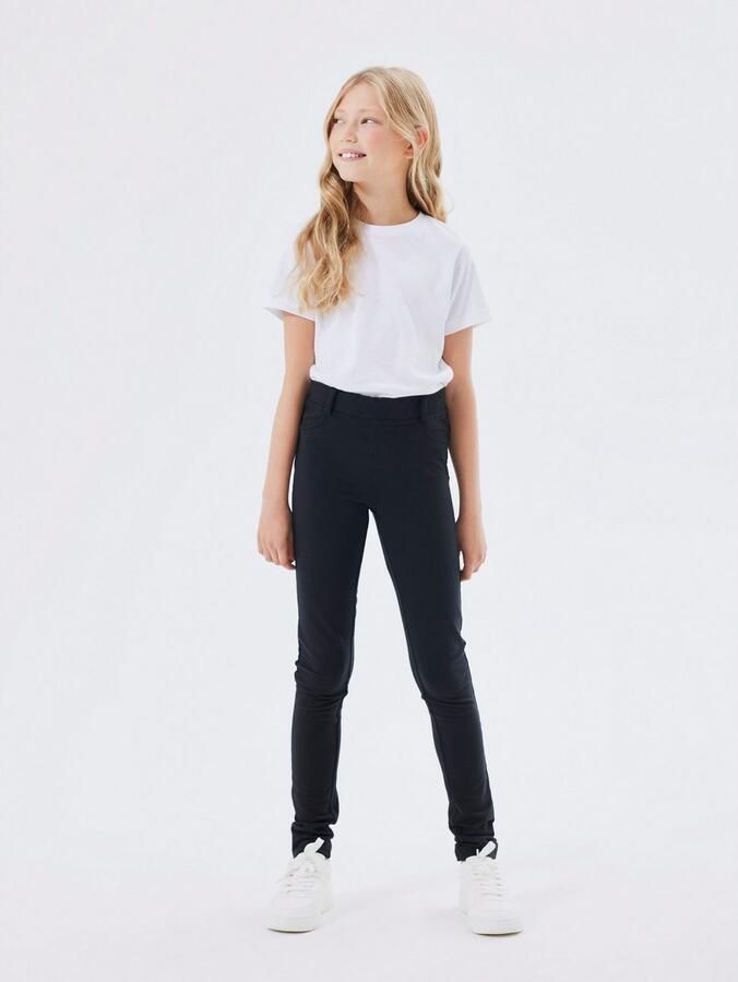 Name it KIDS broek NKFJAVI zwart Meisjes Stretchkatoen Effen 128 - Foto 4