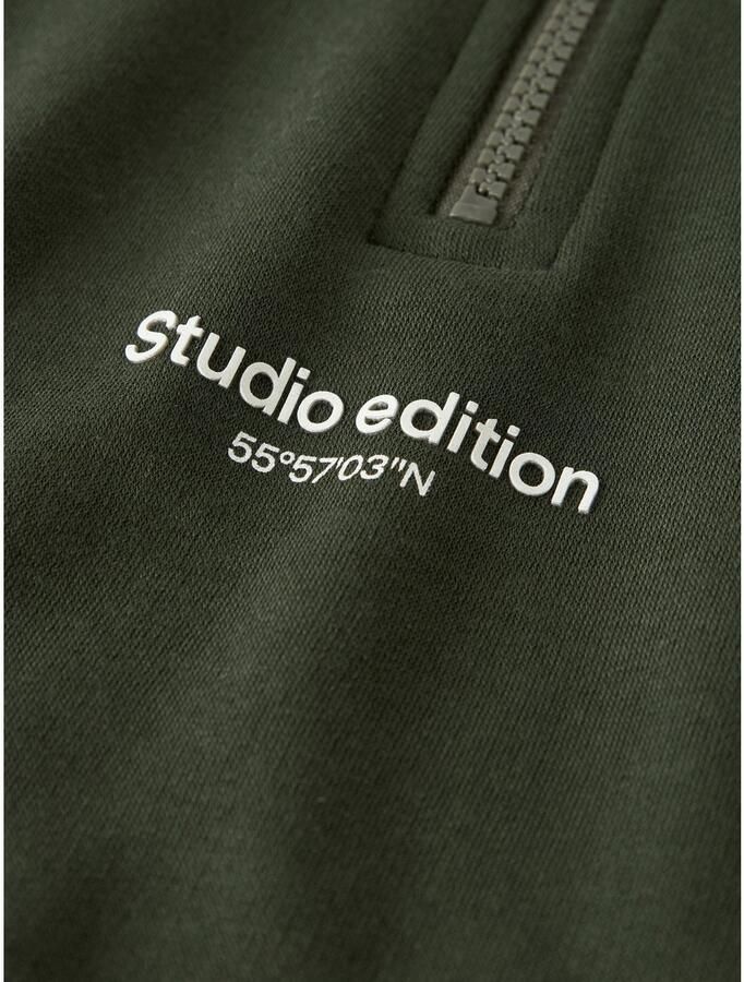 Name It Sweatshirt NKMBRODY LS NREG SWEAT ZIP BRU NOOS met een opstaande kraag en korte ritssluiting - Foto 3