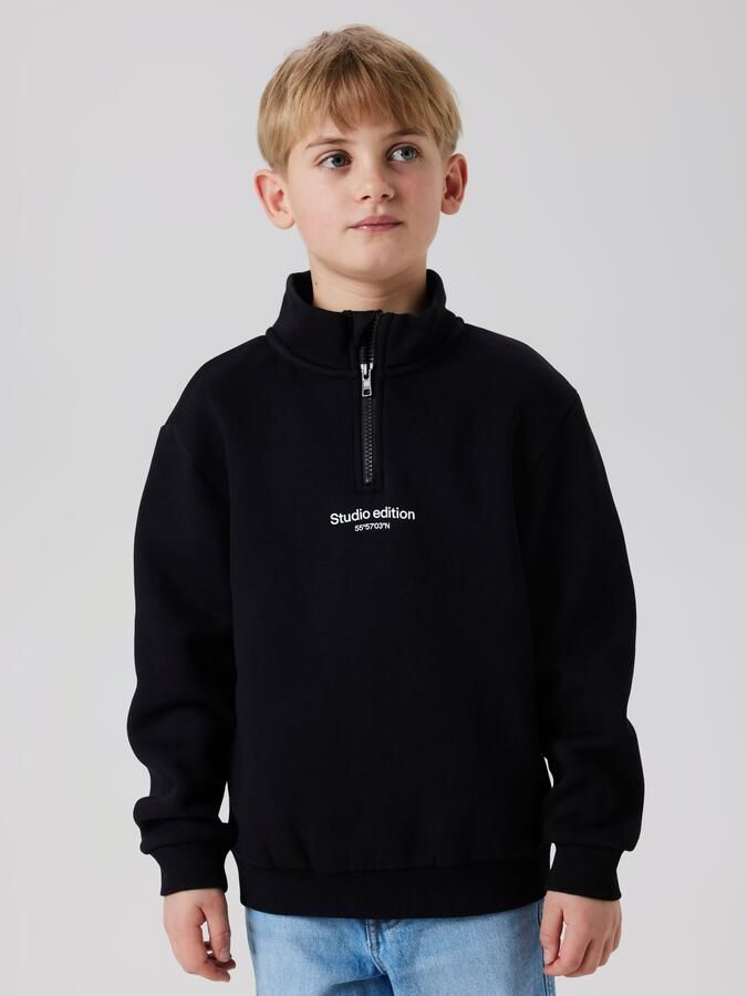 Name It Sweatshirt NKMBRODY LS NREG SWEAT ZIP BRU NOOS met een opstaande kraag en korte ritssluiting - Foto 4