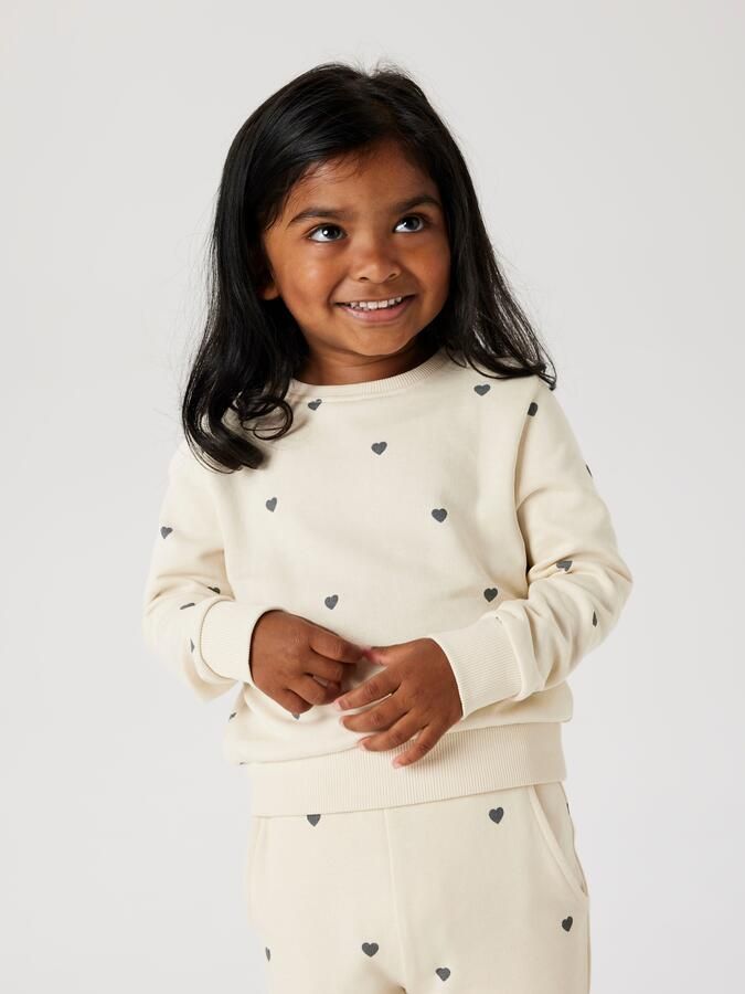 Name It Sweatshirt NMFVALBA – Sweater met hartjes-alloverprint en ribboorden - Foto 5