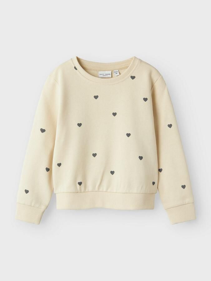Name It Sweatshirt NMFVALBA – Sweater met hartjes-alloverprint en ribboorden - Foto 3