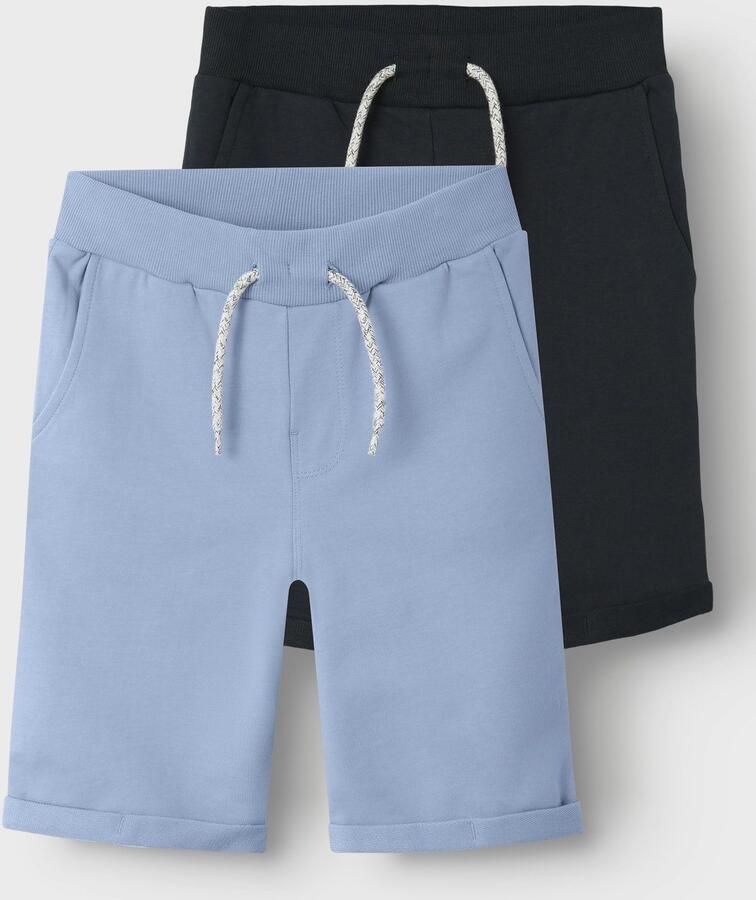 Name it KIDS sweatshort NKMVERMO set van 2 lichtblauw donkerblauw Effen 164 - Foto 8