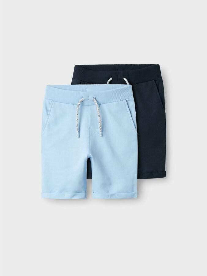 Name it KIDS sweatshort NKMVERMO set van 2 lichtblauw donkerblauw Effen 164 - Foto 6