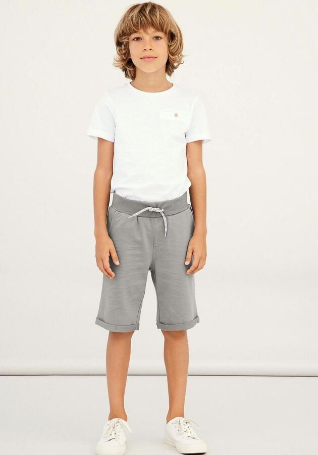 Name it KIDS regular fit sweatshort NKMVERMO grijs melange Effen 104 - Foto 6