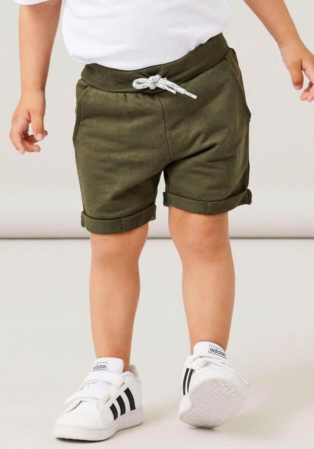 Name it KIDS regular fit sweatshort NKMVERMO donkergroen Effen 128 - Foto 5