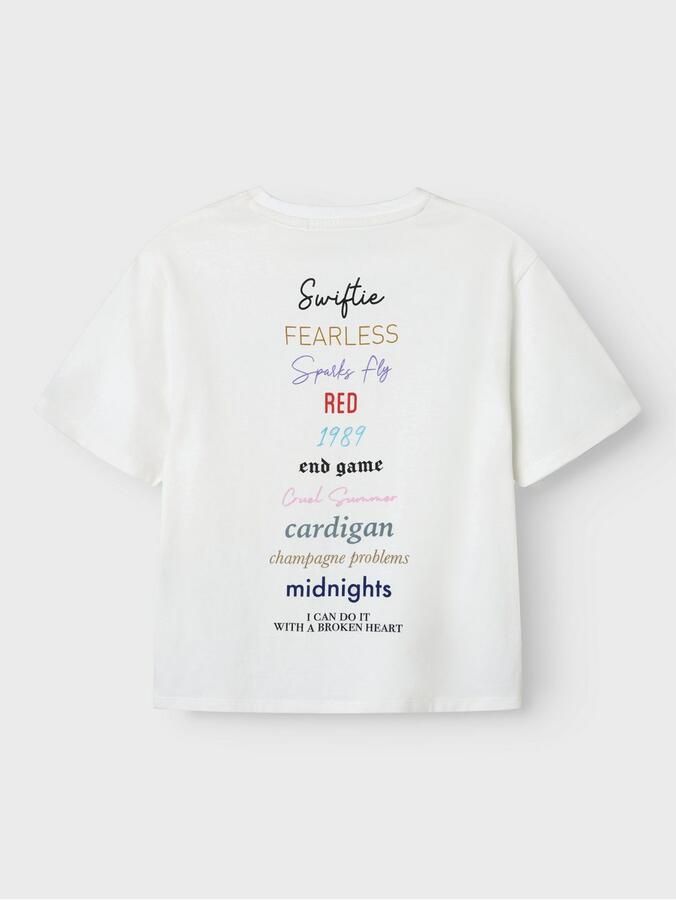 Name It T-shirt NKFFERN TSWIFT SS NREG TOP SKY CELEBRITY ICONS met Taylor Swift print op de voorkant - Foto 2
