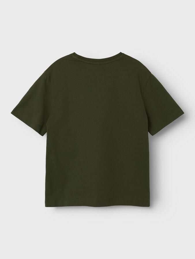 Name it KIDS T-shirt NKMBRODY met tekst donkergroen Jongens Katoen Ronde hals 122 128 - Foto 4