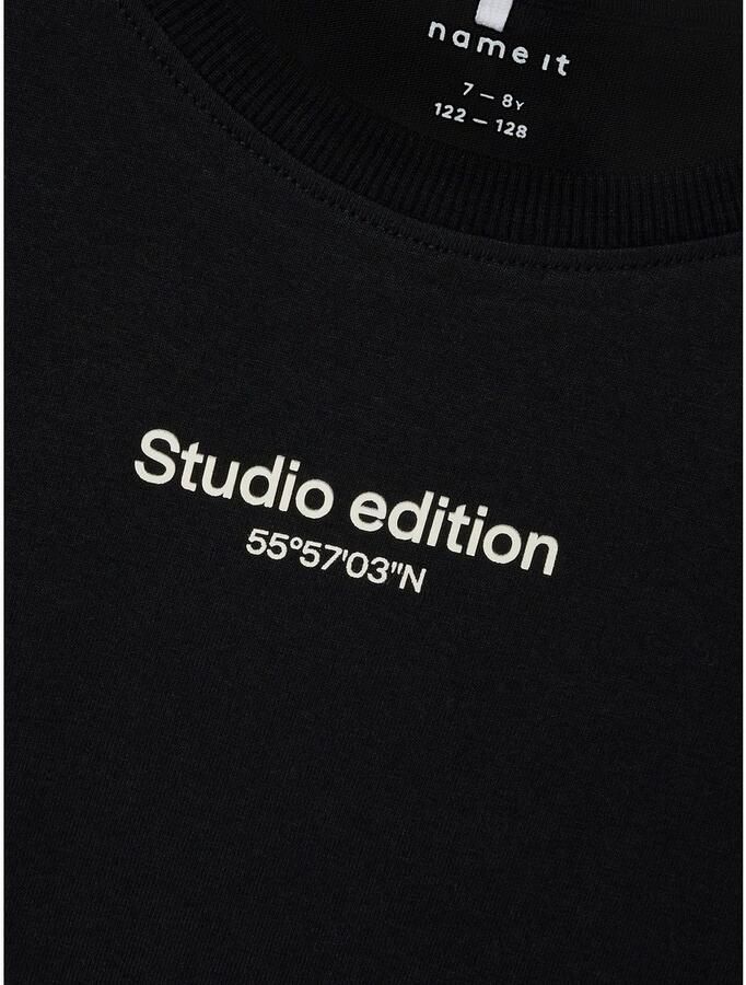 Name it KIDS T-shirt NKMBRODY met tekst zwart Jongens Katoen Ronde hals 122 128 - Foto 3
