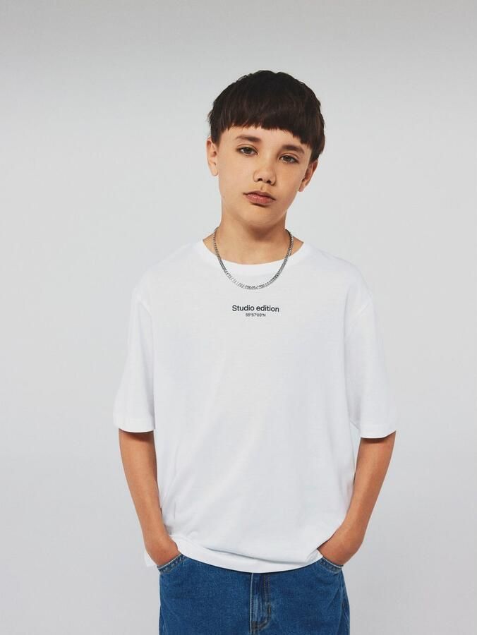Name it KIDS T-shirt NKMBRODY met tekst wit Jongens Katoen Ronde hals Tekst 122 128 - Foto 4