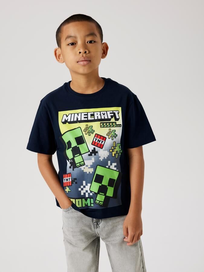 Name It T-shirt NKMMUS voor jongens met Minecraft-print en elastische tailleband - Foto 3