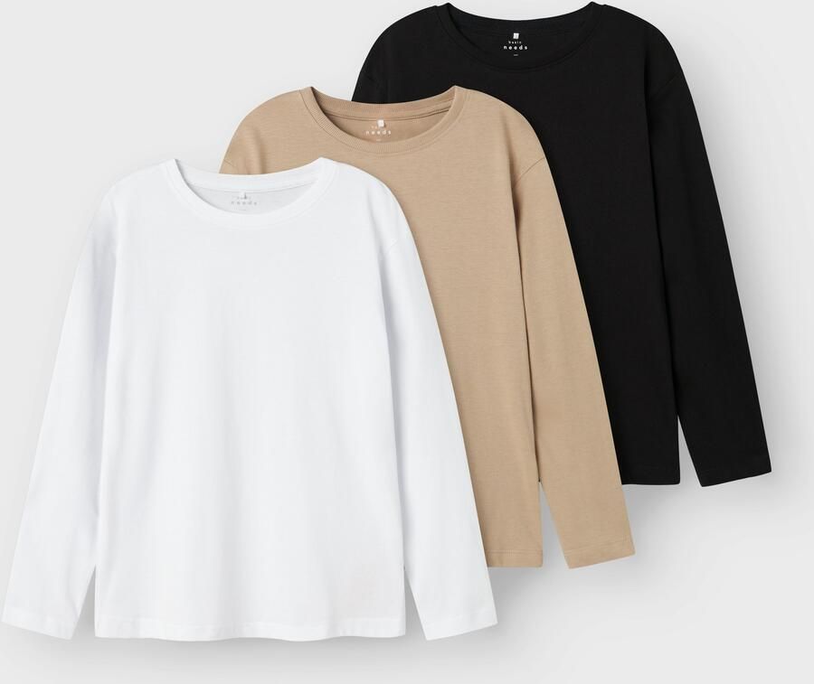 Name It T-shirt NKMVOBBO LS NREG TOP 3P NOOS (set 3-delig) - Foto 3
