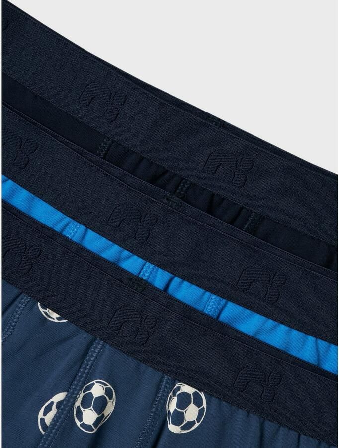 Name it KIDS boxershort NKMBOXER FOOTBALL set van 3 donkerblauw zwart blauw Jongens Stretchkatoen 122 128 - Foto 2