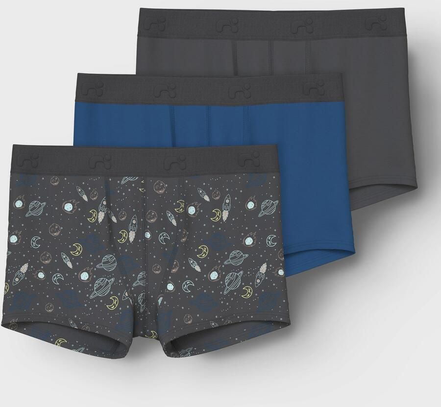 NAME IT KIDS boxershort Iron Space set van 3 donkergrijs blauw - Foto 5