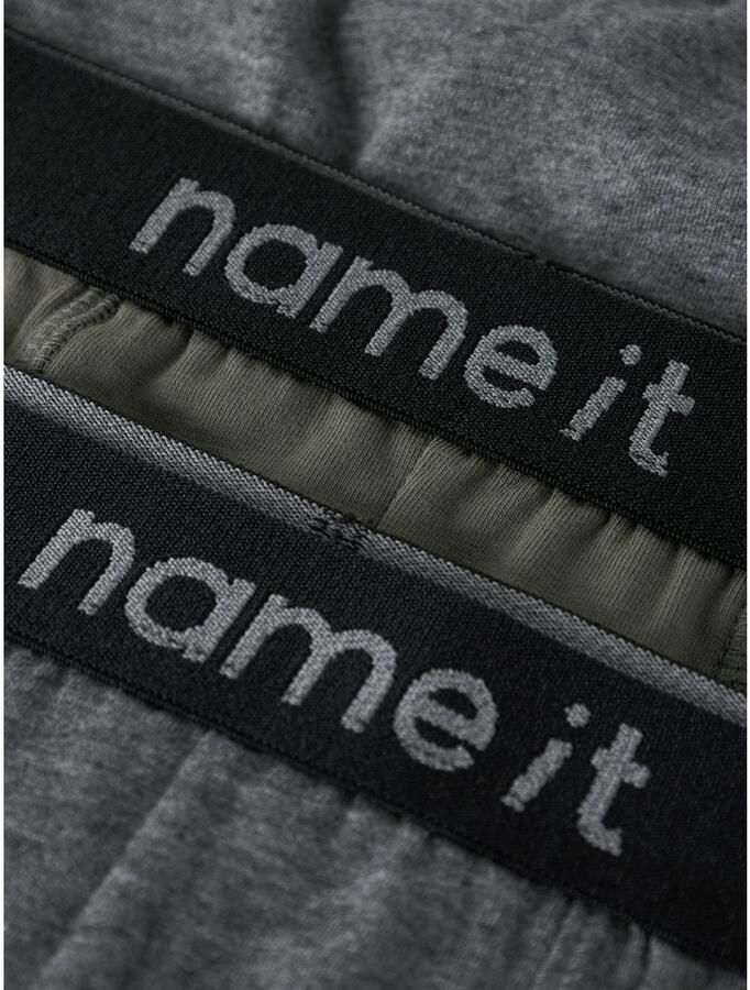 NAME IT KIDS boxershort set van 3 groen grijs - Foto 4