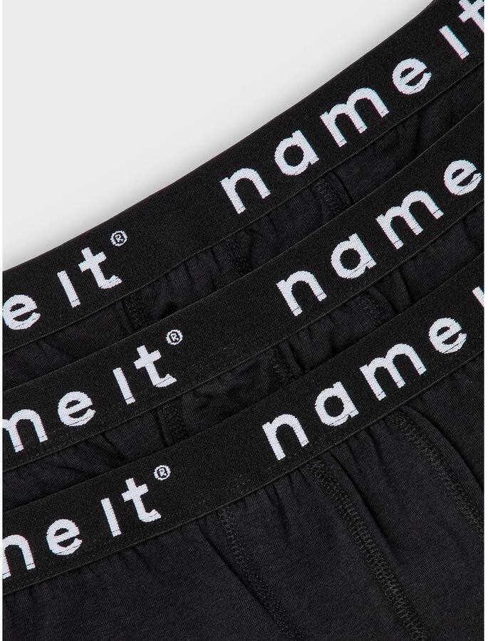 Name it KIDS boxershort NKMBOXER set van 3 zwart Jongens Stretchkatoen 122 128 - Foto 4