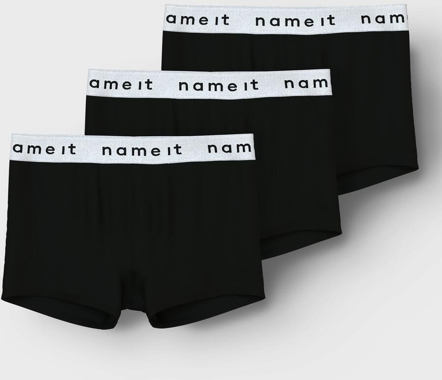 NAME IT KIDS boxershort NKMBOXER set van 3 zwart wit