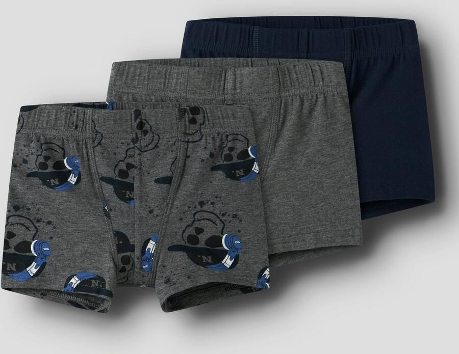 Name It Trunk NMMTIGHTS 3P DARK GREY MEL SKULL NOOS (set 3 stuks)