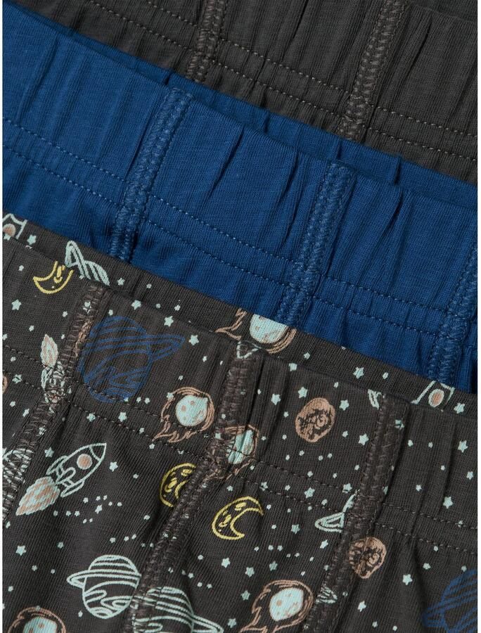 NAME IT MINI boxershort Space set van 3 antraciet blauw - Foto 4