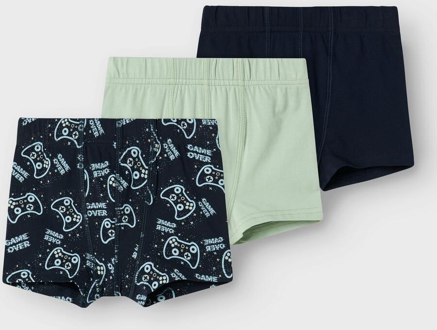 NAME IT MINI boxershort Game set van 3 donkerblauw zachtgroen - Foto 7