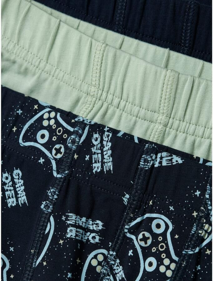 NAME IT MINI boxershort Game set van 3 donkerblauw zachtgroen