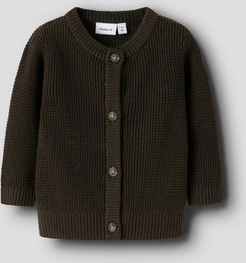 Name It Vest NBNBUBBA LS KNIT CARD NOOS in subtiel gestructureerde kwaliteit