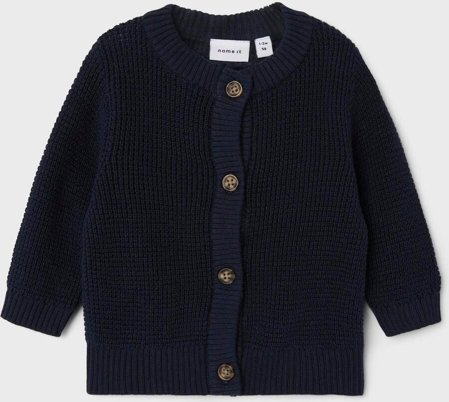 Name It Vest NBNBUBBA LS KNIT CARD NOOS in subtiel gestructureerde kwaliteit