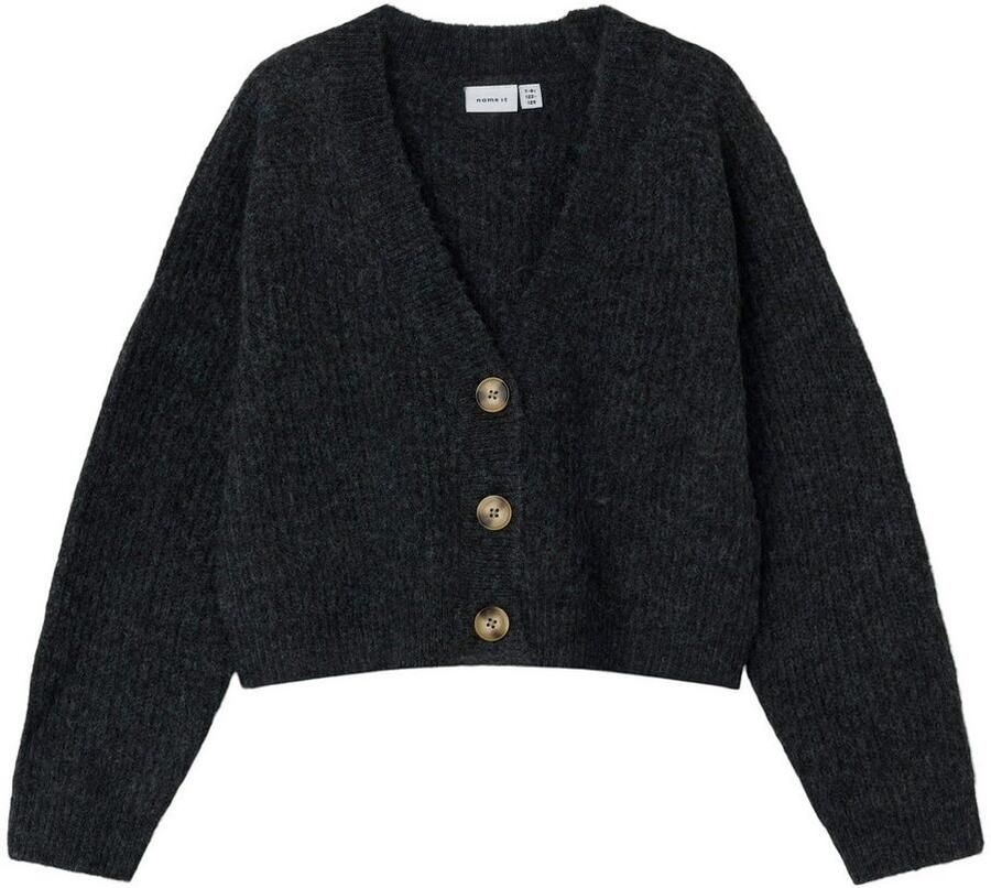 Name It Vest NKFHOLLY BOXY SHORT KNIT CARD NOOS in modieuze boxy-vorm met diepe v-hals - Foto 2