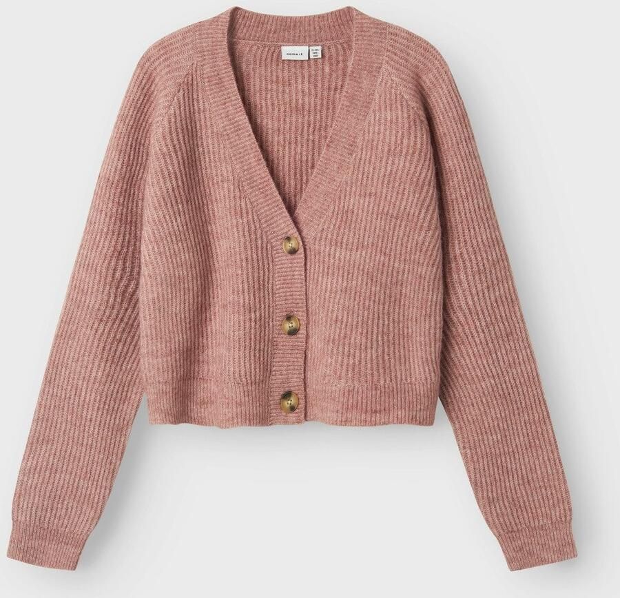 Name It Vest NKFHOLLY BOXY SHORT KNIT CARD NOOS in modieuze boxy-vorm met diepe v-hals - Foto 2