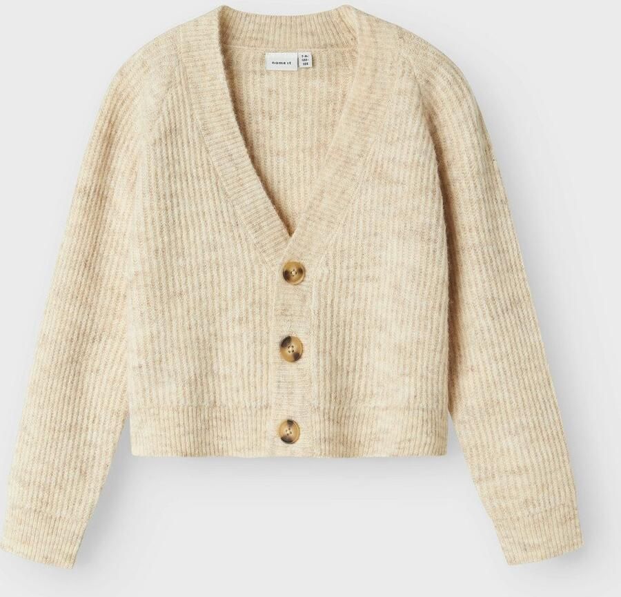 Name It Vest NKFHOLLY BOXY SHORT KNIT CARD NOOS in modieuze boxy-vorm met diepe v-hals