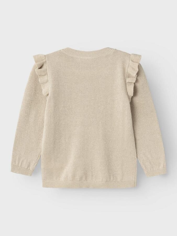 Name It Vest NMFABINNE LS KNIT CARD NOOS met schattige ruche op de schouders