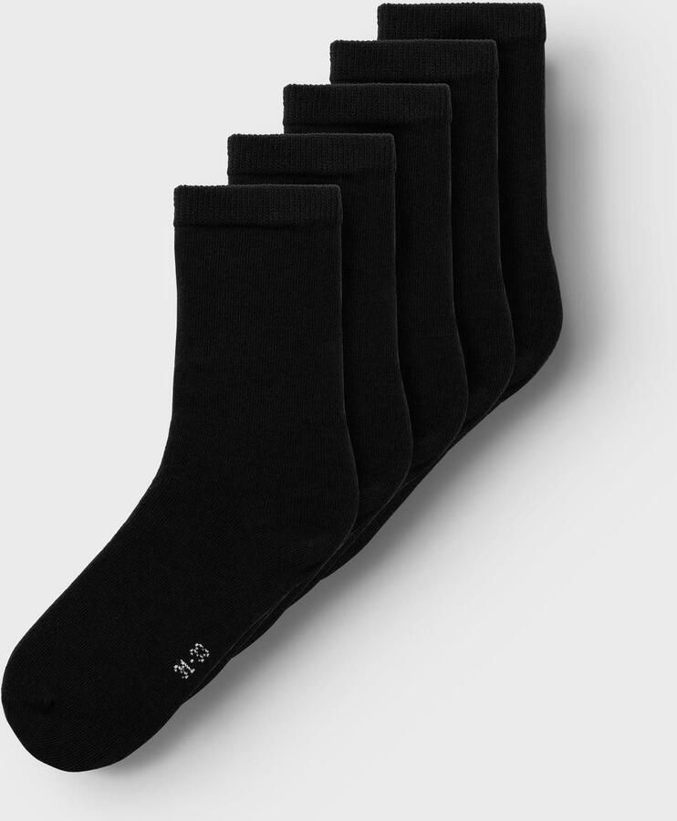 Name it KIDS sokken set van 5 zwart Katoen Effen 19 21 - Foto 4