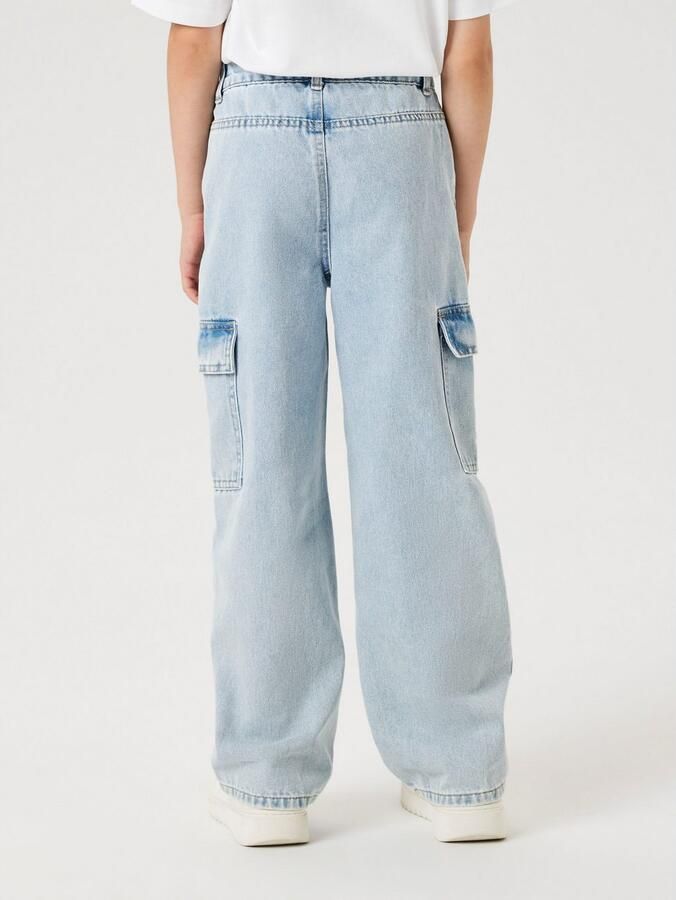 NAME IT KIDS wide leg regular waist jeans light blue bleached - Foto 5