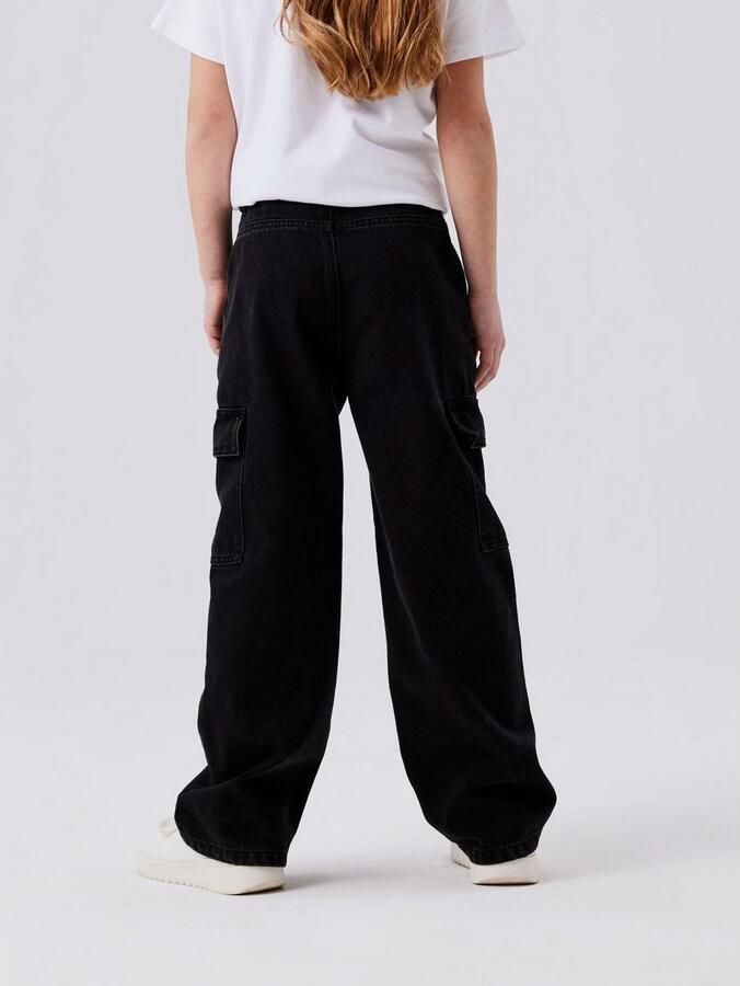 Name it KIDS wide leg jeans NKFROSE black Zwart Meisjes Denim Effen 158 - Foto 3